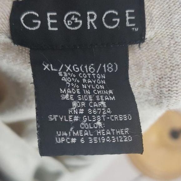 George VNeck Oatmeal brown XL Sweater - Picture 6 of 6